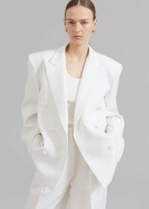 Outerwear Women The Frankie Shop Zia Covered Buttons Blazer - White White - Image 5