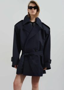 Outerwear Zurich Oversized Short Trench - Navy The Frankie Shop Blue Women - Image 2