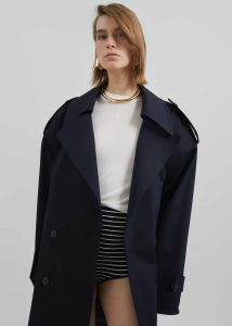 Outerwear Zurich Oversized Short Trench - Navy The Frankie Shop Blue Women - Image 4