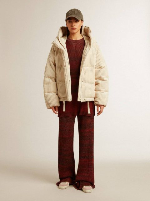 Padded Ecodown Jacket With Zip Fastening And Hood Coats & Jackets Women Golden Goose Papyrus - Image 4