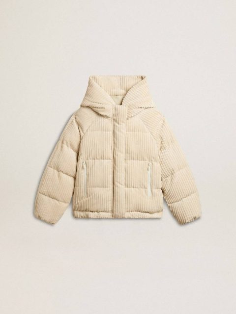 Padded Ecodown Jacket With Zip Fastening And Hood Coats & Jackets Women Golden Goose Papyrus