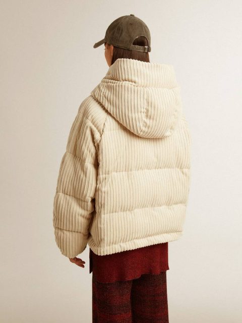 Padded Ecodown Jacket With Zip Fastening And Hood Coats & Jackets Women Golden Goose Papyrus - Image 5