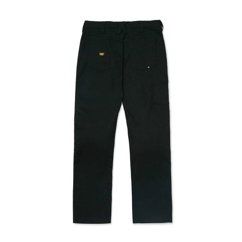 Pants Black Men's Double Front Stretch Canvas Straight Fit Utility Pant Men Cat - Image 3