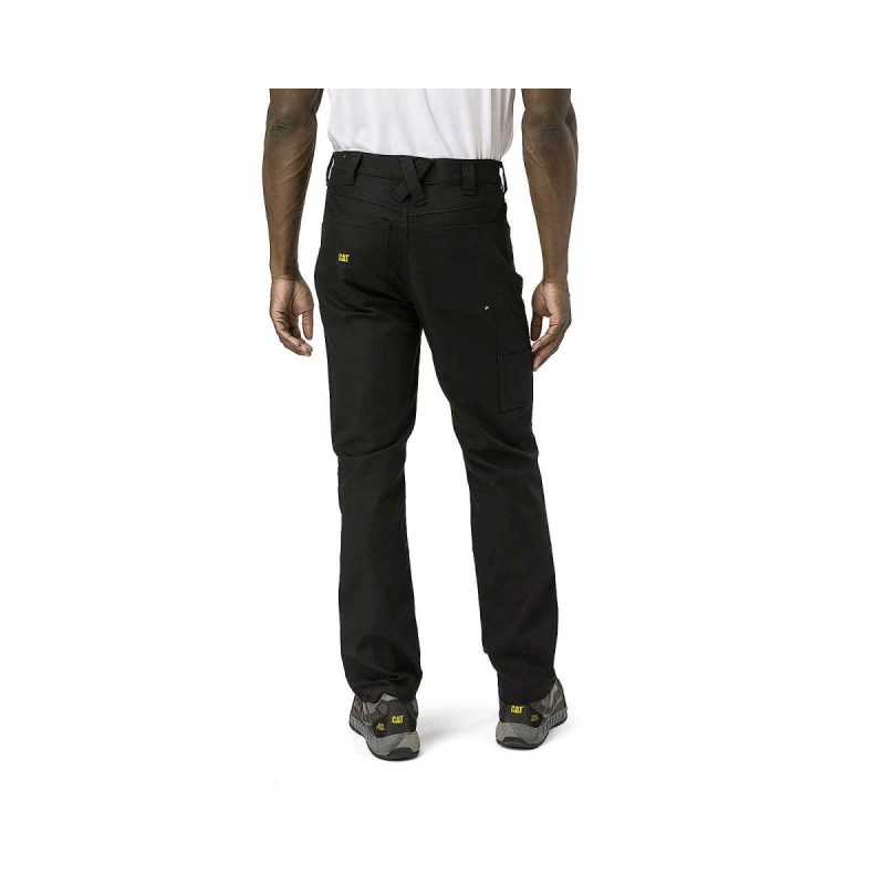 Pants Black Men's Double Front Stretch Canvas Straight Fit Utility Pant Men Cat - Image 4