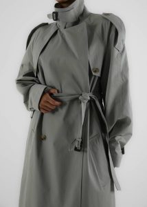 Pelly Trench - Sage Outerwear Green Women The Frankie Shop - Image 3