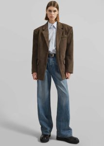 Peoria Faux Suede Blazer - Brown The Frankie Shop Women Outerwear Brown - Image 2