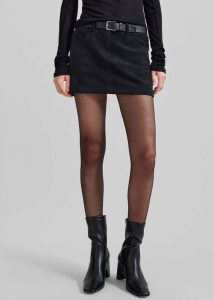 Peoria Faux Suede Mini Skirt - Black The Frankie Shop Women Black Bottoms - Image 2