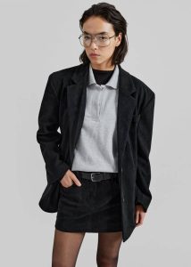 Peoria Faux Suede Mini Skirt - Black The Frankie Shop Women Black Bottoms