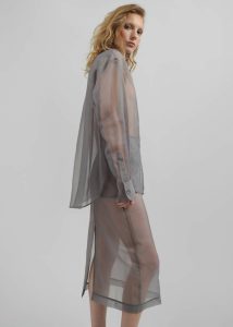 Peri Sheer Shirt - Grey Grey The Frankie Shop Tops Women - Image 2