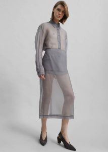 Peri Sheer Shirt - Grey Grey The Frankie Shop Tops Women - Image 4