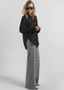 Peri Silk Georgette Shirt - Black Black Women Tops The Frankie Shop - Image 2