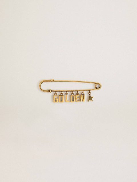Pin In Antique Gold Color With Drop Golden Lettering Jewelry Women Golden Goose Antique Gold