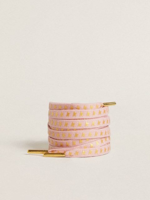 Pink Cotton Laces With Contrasting Gold Stars Pink Women Laces Golden Goose