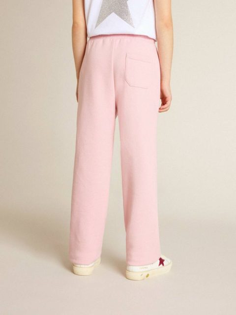 Pink Joggers With Glitter Star On The Front Bottomwear Selection (4-12 Years) Kids Pink Golden Goose - Image 4
