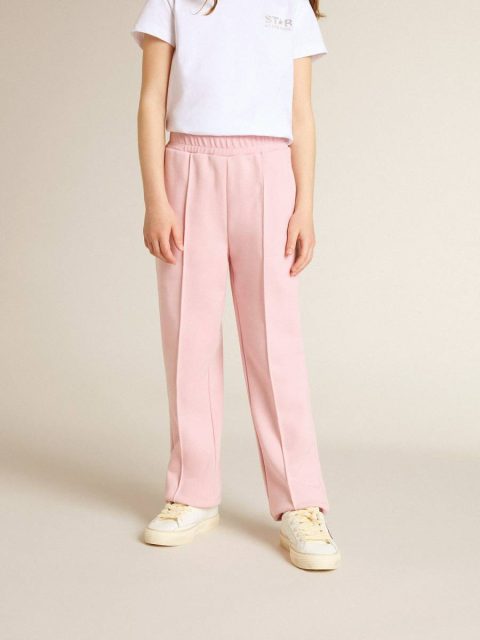 Pink Joggers With Glitter Star On The Front Bottomwear Selection (4-12 Years) Kids Pink Golden Goose