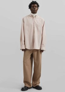 Pink Tops Mason Button Up Shirt - Light Peach The Frankie Shop Men - Image 2