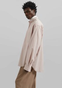 Pink Tops Mason Button Up Shirt - Light Peach The Frankie Shop Men - Image 4