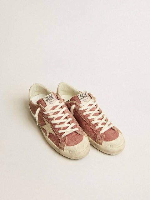 Pomegranate Red Men's Super-Star In Red Leather With Cream Nubuck Star And Heel Tab Men Super-Star Golden Goose - Image 2