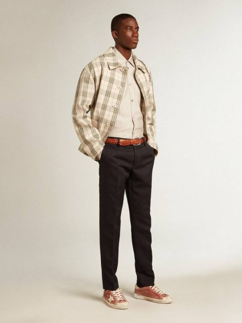 Pomegranate Red Men's Super-Star In Red Leather With Cream Nubuck Star And Heel Tab Men Super-Star Golden Goose - Image 3