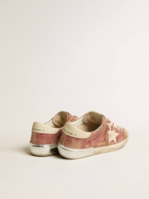 Pomegranate Red Men's Super-Star In Red Leather With Cream Nubuck Star And Heel Tab Men Super-Star Golden Goose - Image 5