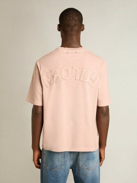 Powder Pink Powder-Pink T-Shirt With Reverse Logo On The Back - Jersey Capsule T-Shirts & Tops Golden Goose Women - Image 4