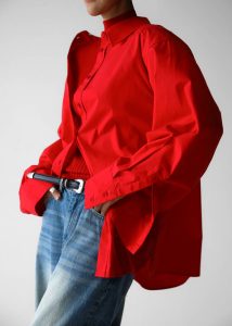 Prato Button Up Shirt - Red Women Tops Red The Frankie Shop - Image 2
