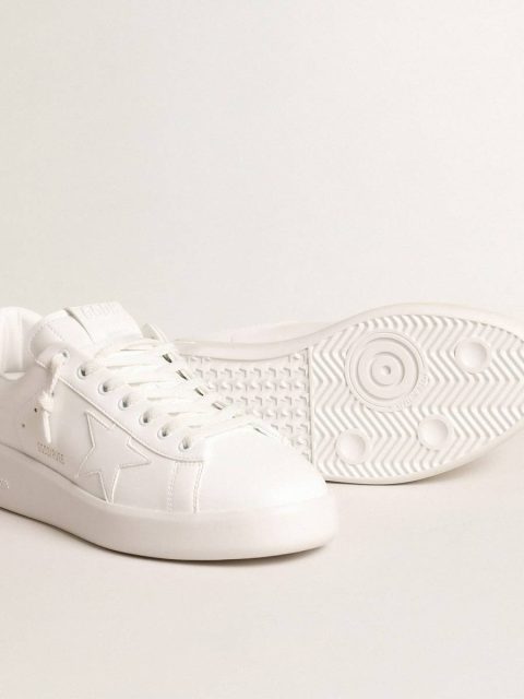 Purestar Golden Goose Purestar With White Bio-Based Star And Mat Green Leather Heel Tab Men - Image 3