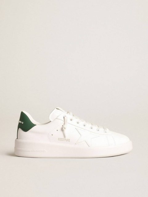 Purestar Golden Goose Purestar With White Bio-Based Star And Mat Green Leather Heel Tab Men