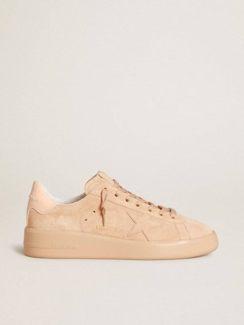 Purestar In Suede With Suede Star And Light Pink Leather Heel Tab Golden Goose Women Purestar
