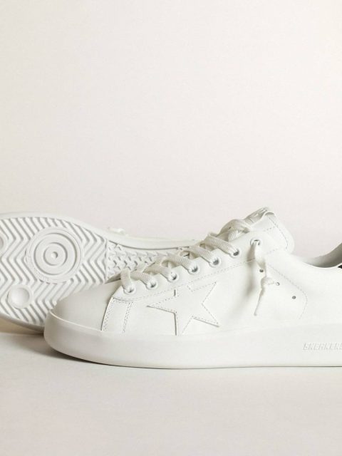 Purestar In White Leather With Tone-On-Tone Star And Heel Tab In Black Swarovski Crystals Purestar Women Golden Goose White - Image 3