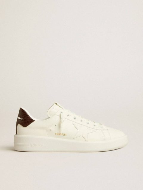 Purestar Purestar With White Star And Burgundy Lizard-Print Heel Tab Optical White Men Golden Goose