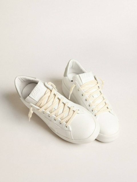 Purestar White Women Golden Goose Purestar With White Star And Gray Leather Heel Tab - Image 2