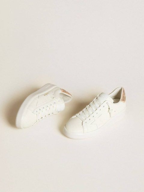 Purestar With Leather Star And Suede Heel Tab With Swarovski Crystals Purestar Golden Goose Women White - Image 2