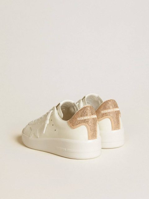 Purestar With Leather Star And Suede Heel Tab With Swarovski Crystals Purestar Golden Goose Women White - Image 4