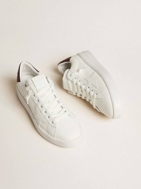 Purestar With White Leather Star And Plum Leather Heel Tab Purestar White Women Golden Goose - Image 2