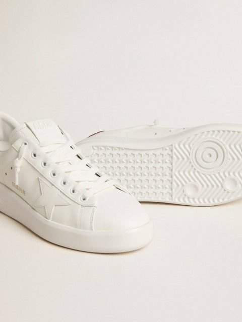 Purestar With White Leather Star And Plum Leather Heel Tab Purestar White Women Golden Goose - Image 3