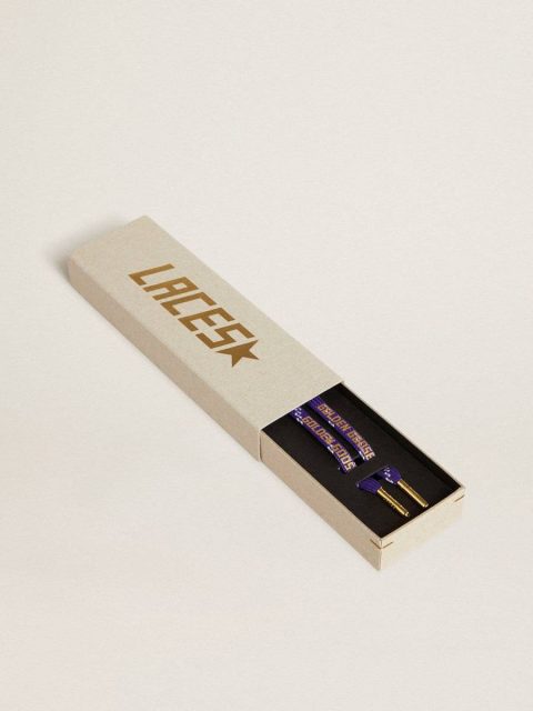 Purple Laces With Decorations And Contrasting Gold-Colored Logo Purple Women Golden Goose Laces - Image 2