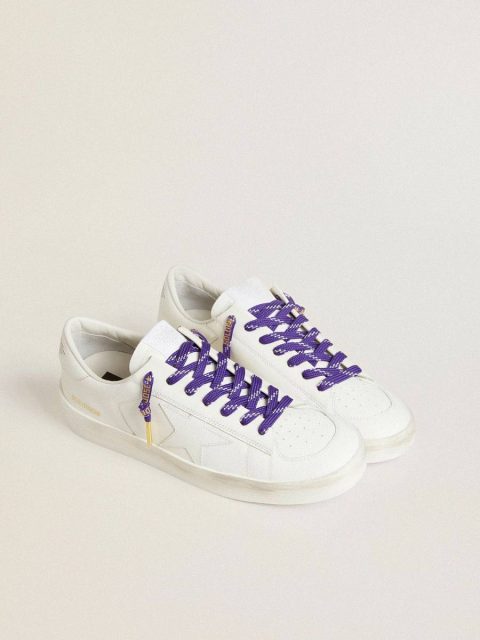 Purple Laces With Decorations And Contrasting Gold-Colored Logo Purple Women Golden Goose Laces - Image 3