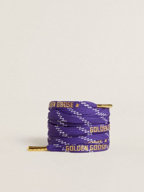Purple Laces With Decorations And Contrasting Gold-Colored Logo Purple Women Golden Goose Laces