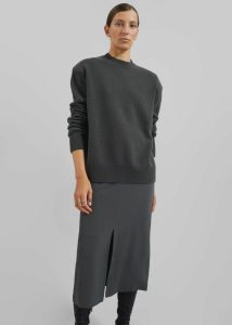 Rafaela Padded Knit Sweater - Light Khaki The Frankie Shop Green Women Knitwear - Image 3