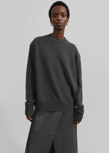 Rafaela Padded Knit Sweater - Light Khaki The Frankie Shop Green Women Knitwear - Image 4