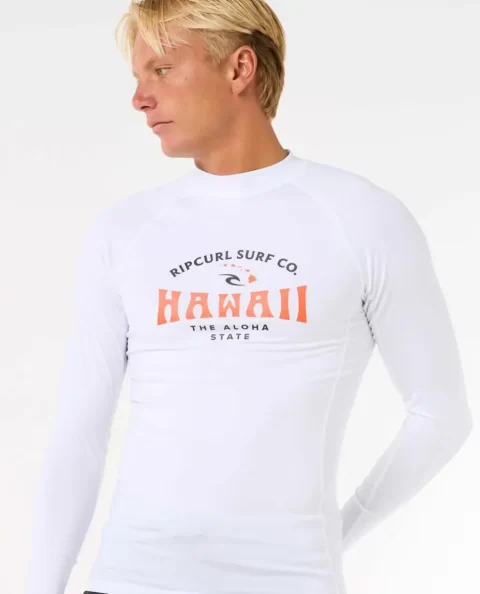 Rash Guards Hawaii Upf Performance Long Sleeve Rash Guard Mens Rip Curl