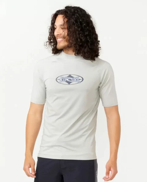 Rash Guards Mens Heritage Oval Upf Short Sleeve Rash Guard Rip Curl - Image 2