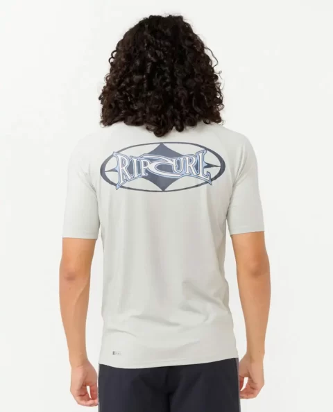 Rash Guards Mens Heritage Oval Upf Short Sleeve Rash Guard Rip Curl - Image 3