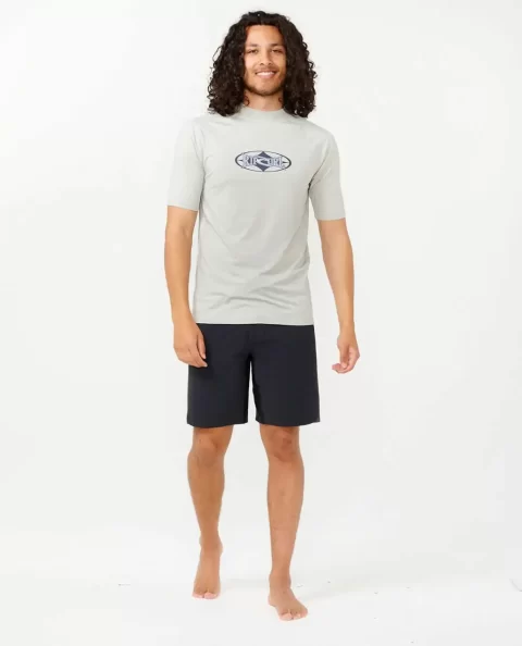 Rash Guards Mens Heritage Oval Upf Short Sleeve Rash Guard Rip Curl - Image 4