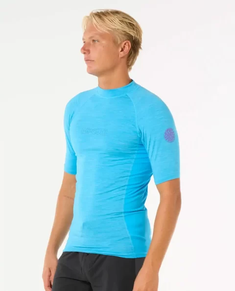 Rash Guards Mens Rip Curl Dawn Patrol Uv Short Sleeve Rash Guard - Image 2