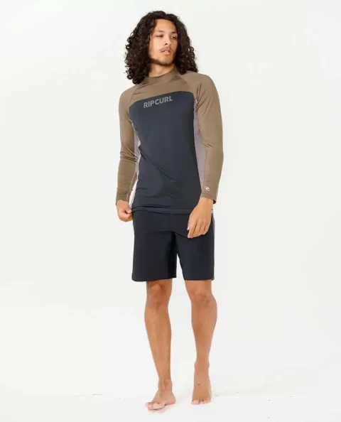 Rash Guards Mens Rip Curl Drive Uv Long Sleeve Rash Guard - Image 4