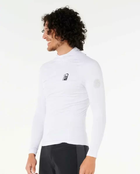 Rash Guards Rip Curl Search Upf Performance Long Sleeve Hood Mens - Image 3