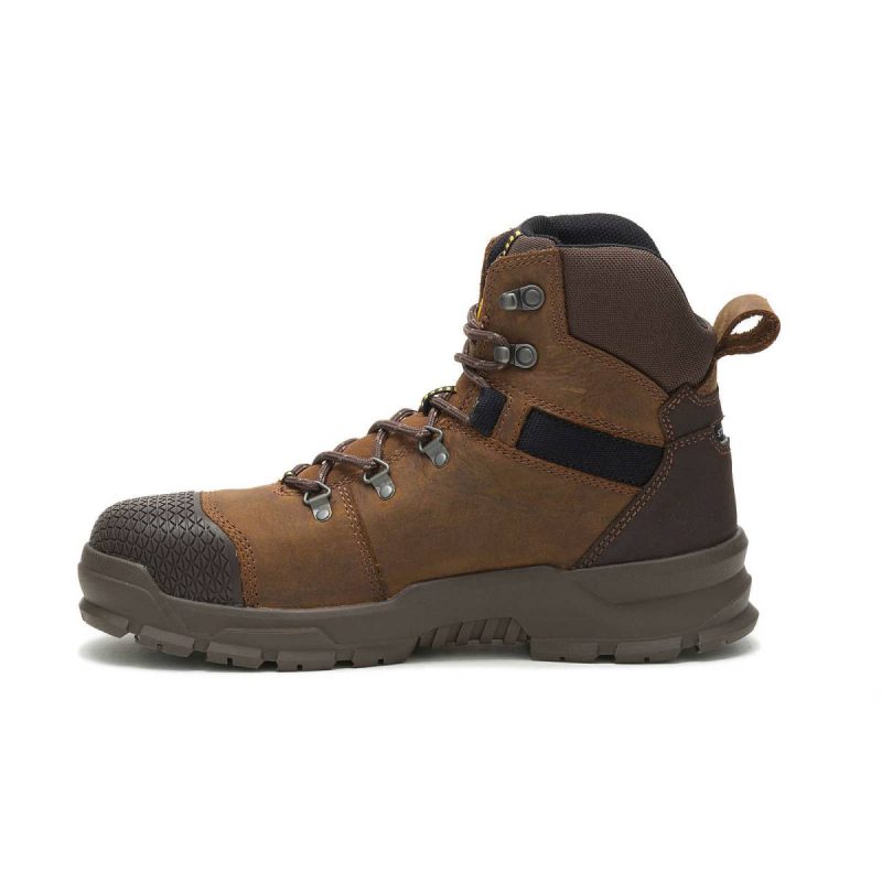 Real Brown Boots Cat Men Men's Accomplice X Waterproof Steel Toe Work Boot - Image 3