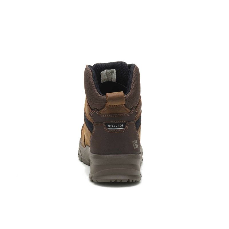 Real Brown Boots Cat Men Men's Accomplice X Waterproof Steel Toe Work Boot - Image 4
